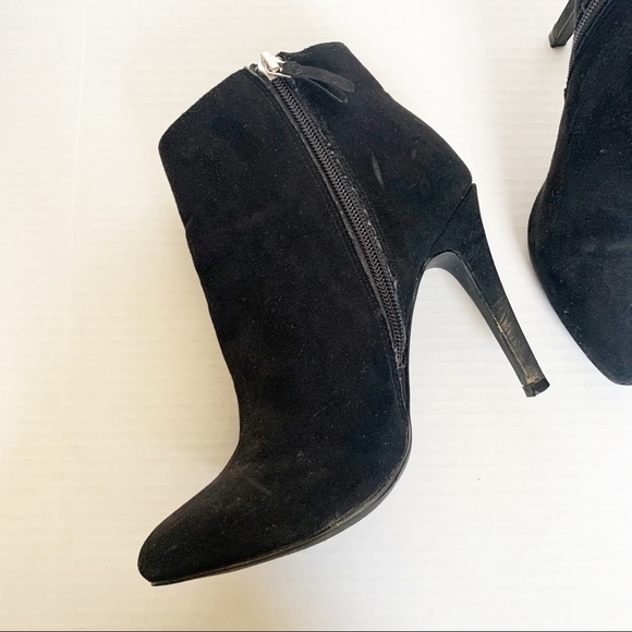 Nine West Olivia3Y Black Suede Leather Heel Boots - Picture 4 of 10